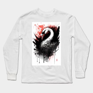 Ink Portrait of a Swan Long Sleeve T-Shirt